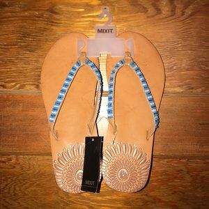 Mixit Beaded Flip Flops Size 8M. New with tags!